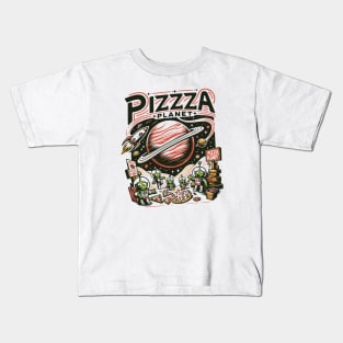 Pizza Planet Tribute - Fan Movie Theater Pizza Planet Movie Tribute - Pizza Planet best Tribute and Designs Piza Pitza Pitsa Planet Tribute - Pizza Lover Pizza Slice - Pizza and Chill Kids T-Shirt